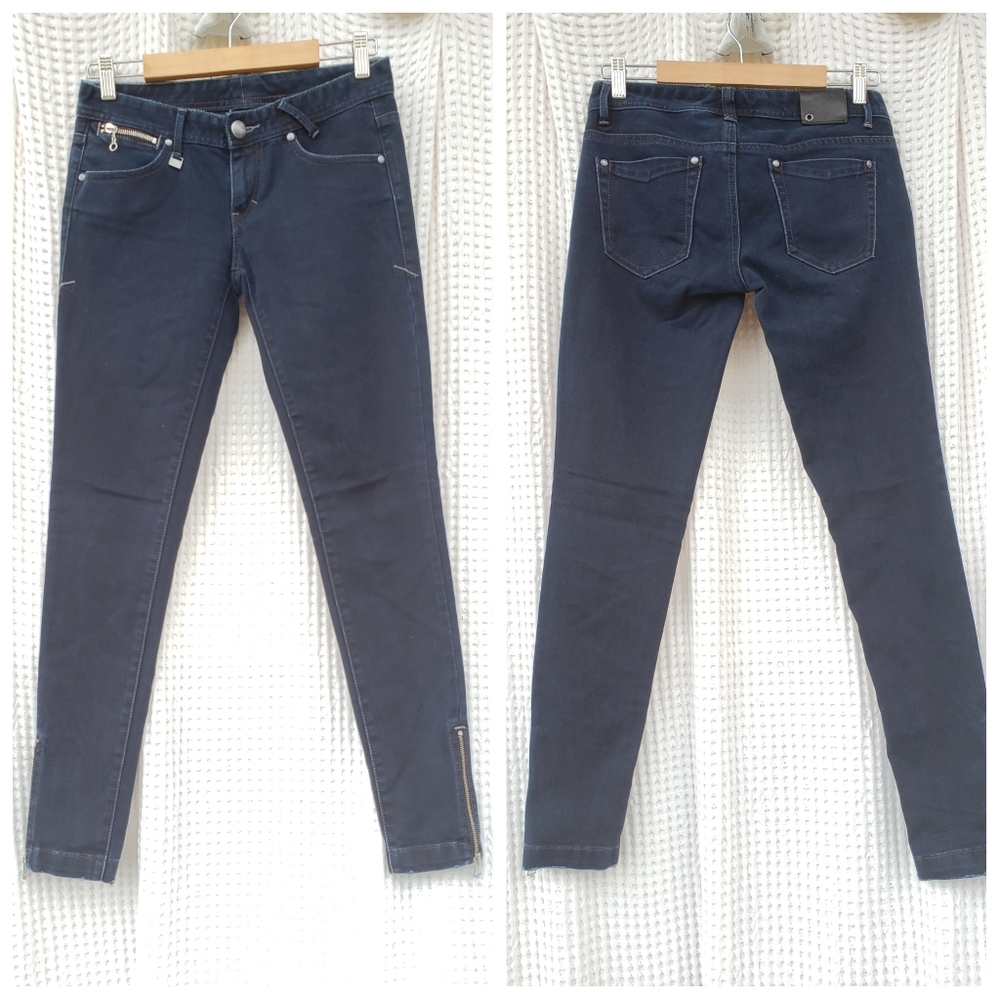 Armani Exchange skinny jeans zippered legs sz 2
